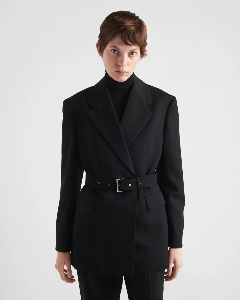 Mujer Prada CHAQUETAS Y ABRIGOS^Chaqueta De Gabardina De Botonadura Simple