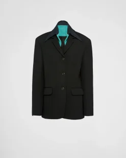 Mujer Prada CHAQUETAS Y ABRIGOS^Chaqueta De Gabardina De Botonadura Simple