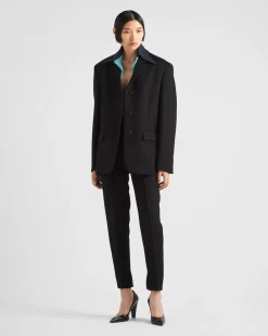 Mujer Prada CHAQUETAS Y ABRIGOS^Chaqueta De Gabardina De Botonadura Simple