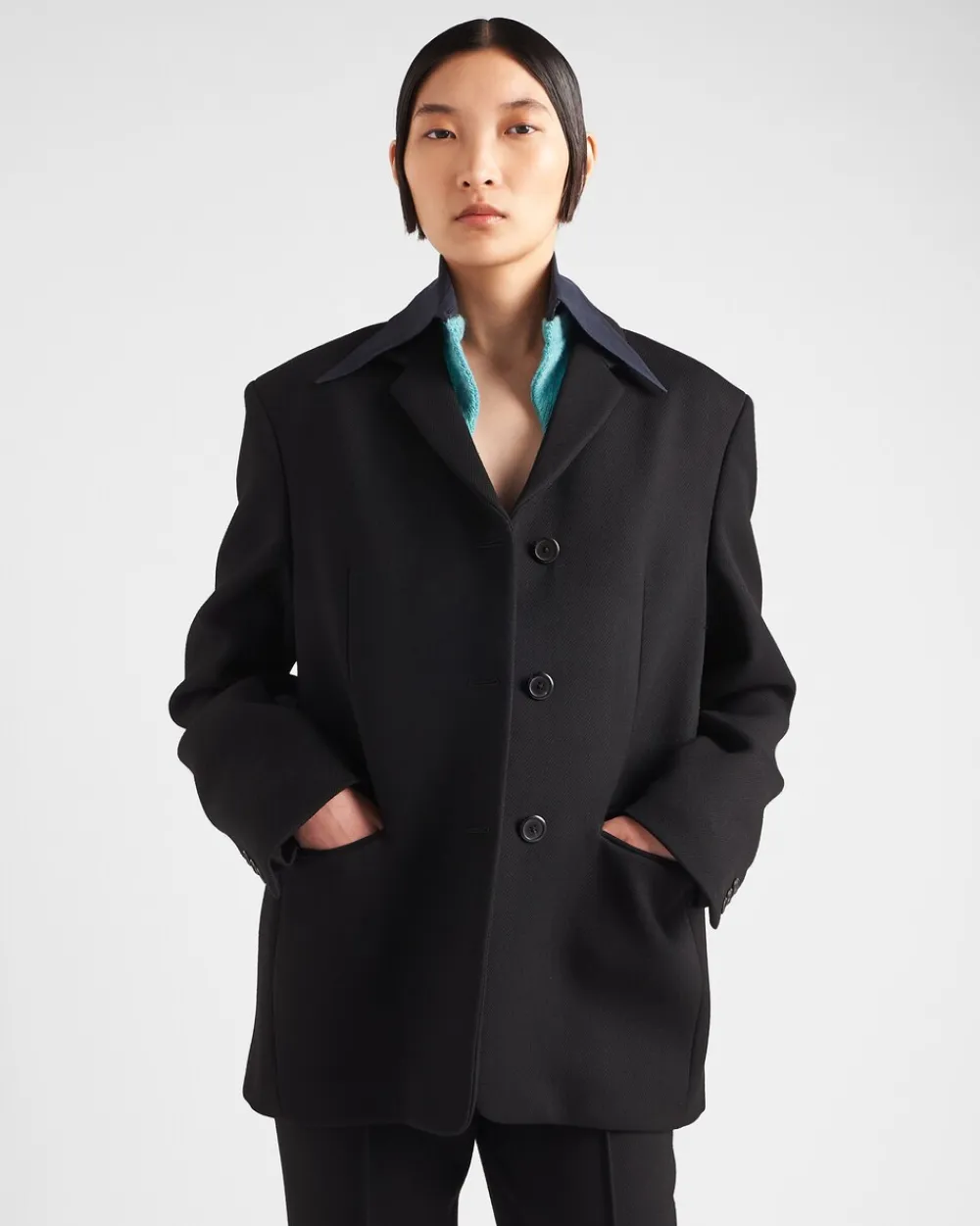 Mujer Prada CHAQUETAS Y ABRIGOS^Chaqueta De Gabardina De Botonadura Simple