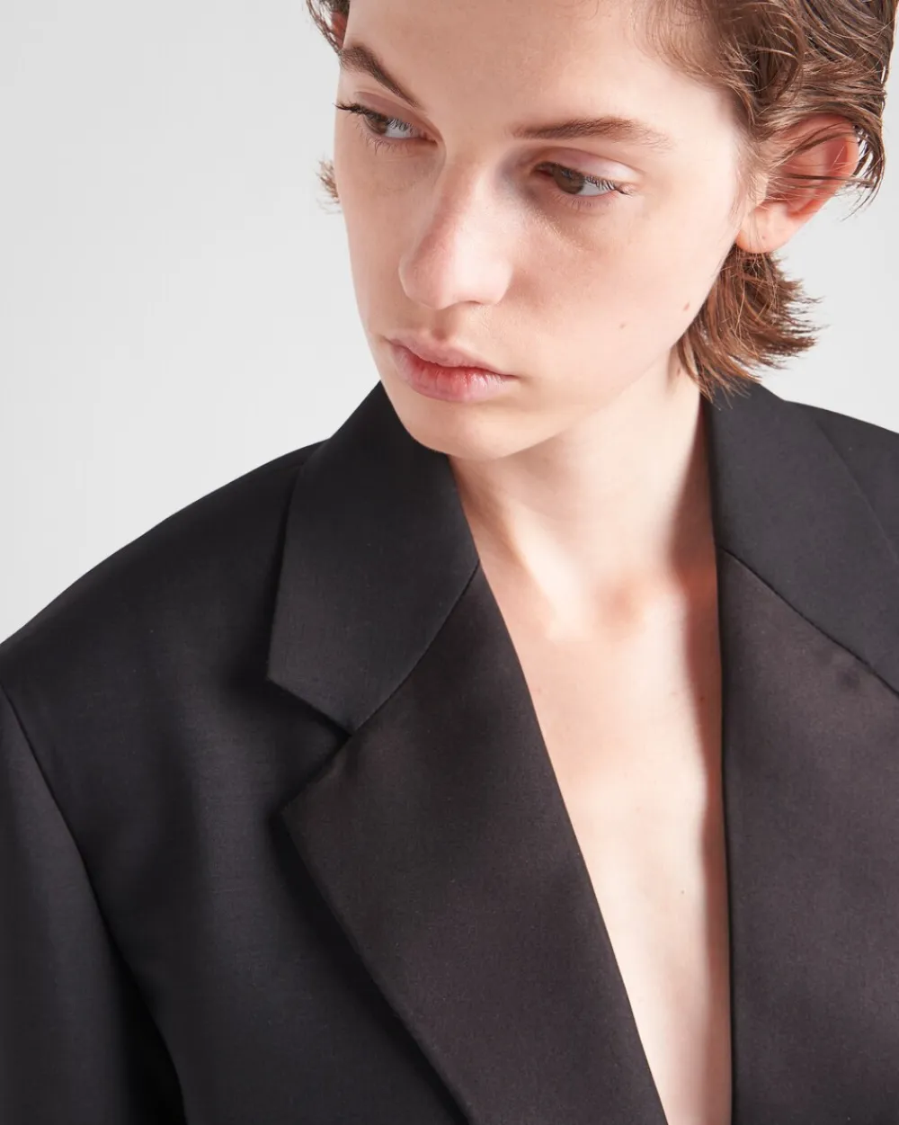 Mujer Prada CHAQUETAS Y ABRIGOS^Chaqueta De Kid Mohair Con Plumas