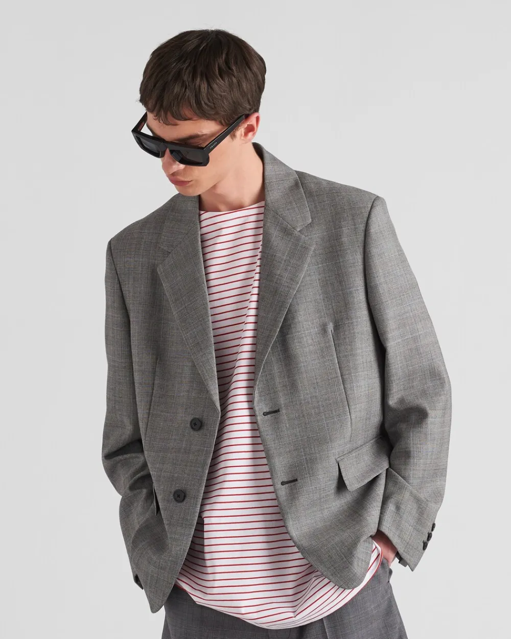 Hombre Prada CHAQUETAS Y ABRIGOS^Chaqueta De Lana De Cruzado Simple