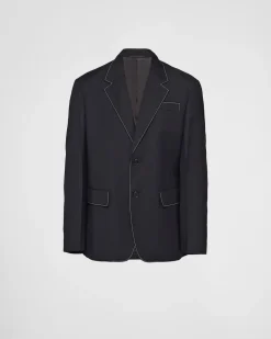 Hombre Prada CHAQUETAS Y ABRIGOS^Chaqueta De Lana De Cruzado Simple