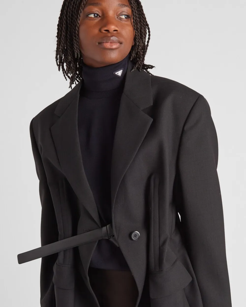 Mujer Prada CHAQUETAS Y ABRIGOS^Chaqueta De Lana De Cruzado Simple