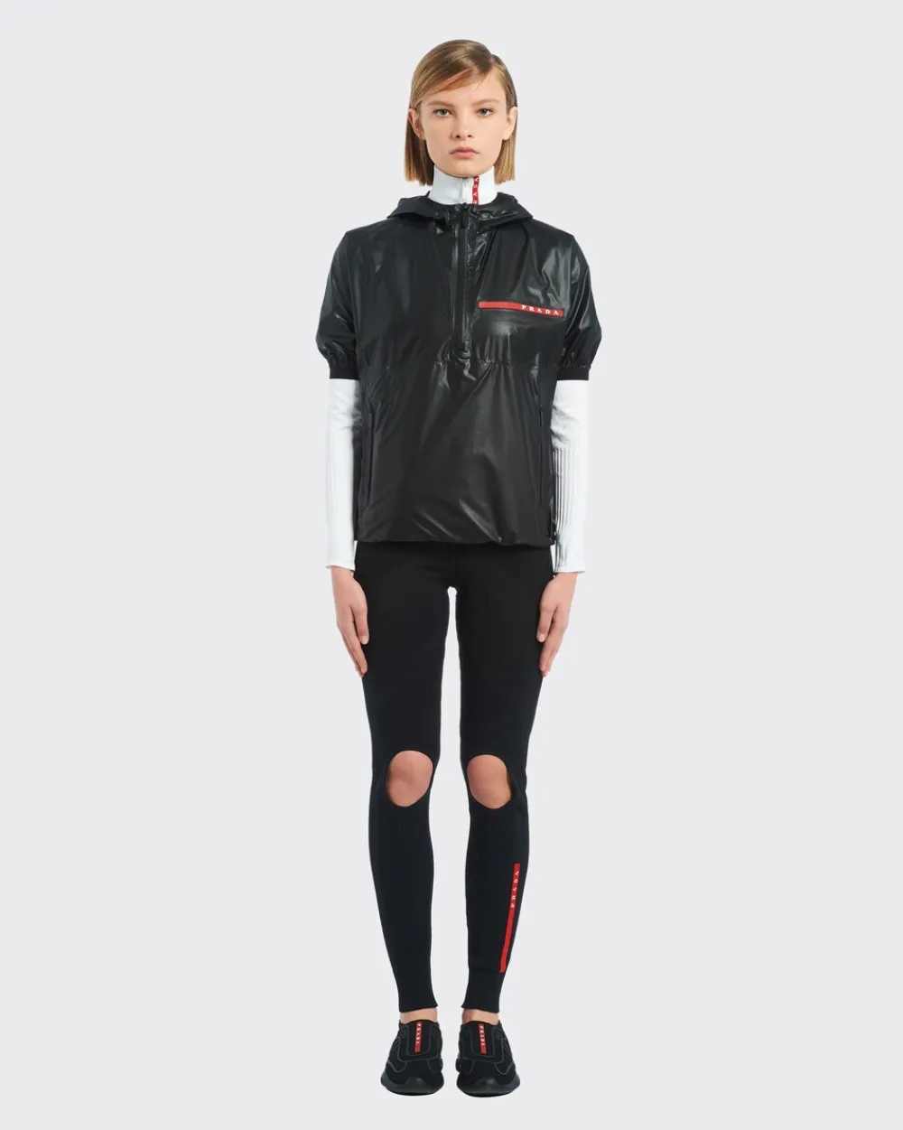 Mujer Prada ROPA^Chaqueta De Manga Corta De Re-nylon Ligero