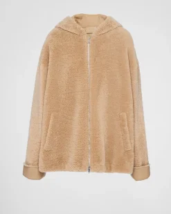 Mujer Prada ROPA DE PIEL^Chaqueta De Napa Y Borreguillo