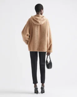 Mujer Prada ROPA DE PIEL^Chaqueta De Napa Y Borreguillo