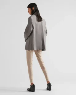 Mujer Prada CHAQUETAS Y ABRIGOS^Chaqueta De Panamá De Algodón De Botonadura Simple