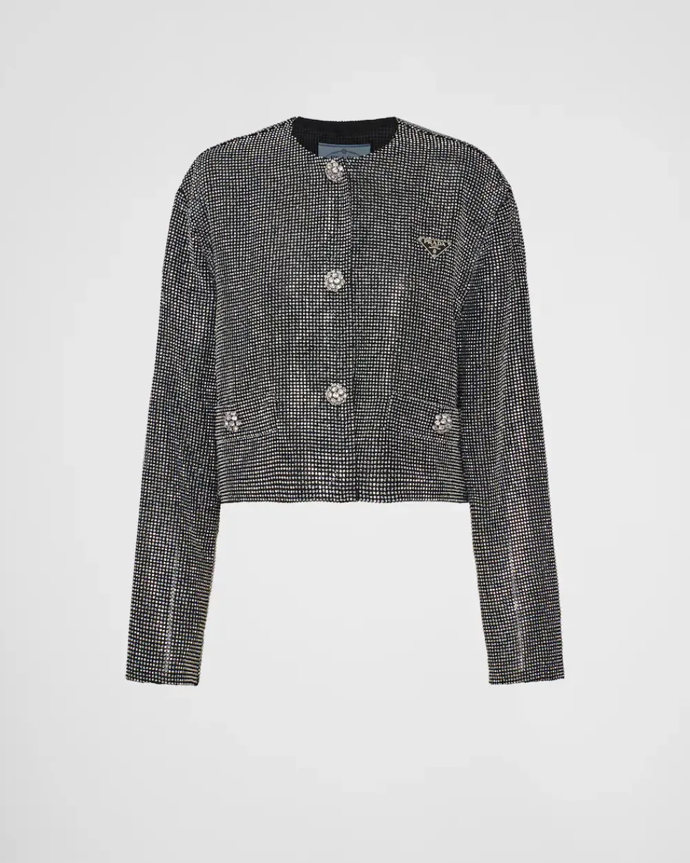 Mujer Prada CHAQUETAS Y ABRIGOS^Chaqueta De Pedrería Y Cruzado Simple