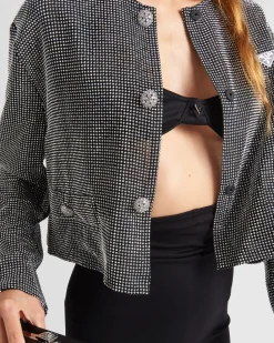 Mujer Prada CHAQUETAS Y ABRIGOS^Chaqueta De Pedrería Y Cruzado Simple