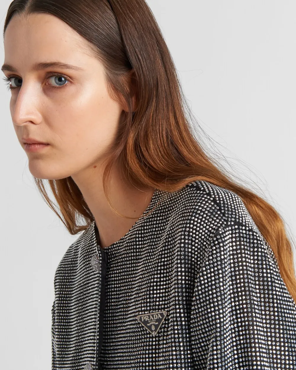 Mujer Prada CHAQUETAS Y ABRIGOS^Chaqueta De Pedrería Y Cruzado Simple