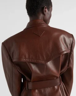 Mujer Prada ROPA DE PIEL^Chaqueta De Piel Con Cruzado Doble