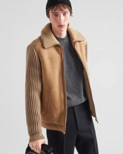 Hombre Prada ROPA DE PIEL^Chaqueta De Piel Vuelta Y Punto