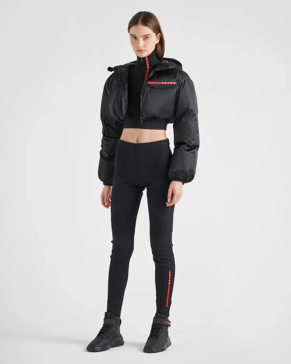 Mujer Prada ROPA^Chaqueta De Plumón Con Capucha De Re-nylon