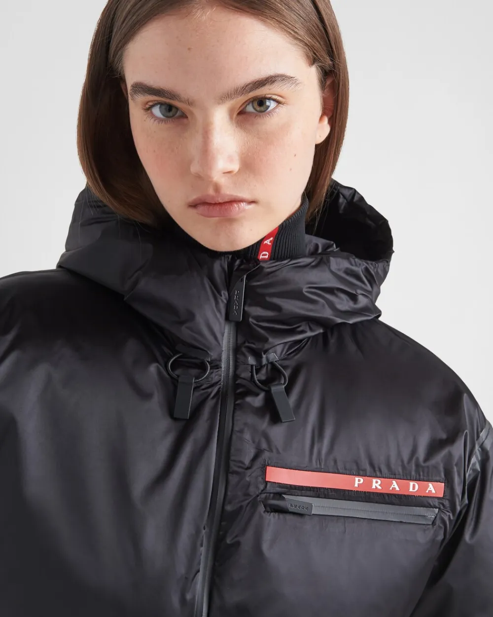 Mujer Prada ROPA^Chaqueta De Plumón Con Capucha De Re-nylon