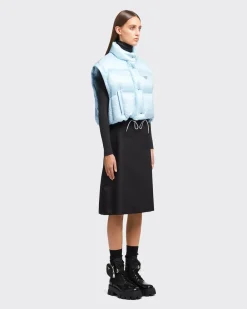 Mujer Prada ROPA DE ABRIGO^Chaqueta De Plumón Corta Convertible De Re-nylon