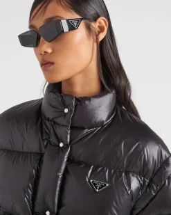 Mujer Prada ROPA DE ABRIGO^Chaqueta De Plumón Corta Convertible De Re-nylon