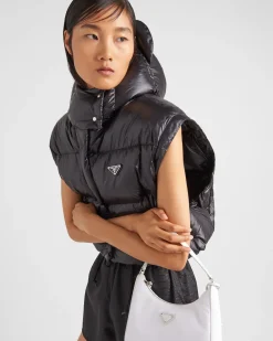 Mujer Prada ROPA DE ABRIGO^Chaqueta De Plumón Corta Convertible De Re-nylon