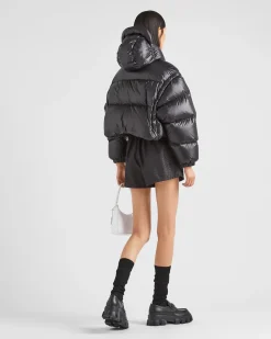 Mujer Prada ROPA DE ABRIGO^Chaqueta De Plumón Corta Convertible De Re-nylon