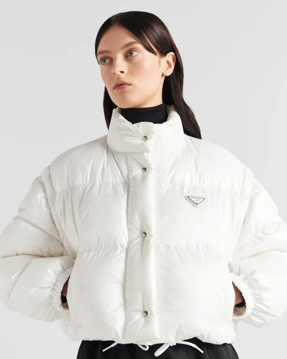 Mujer Prada ROPA DE ABRIGO^Chaqueta De Plumón Corta Convertible De Re-nylon
