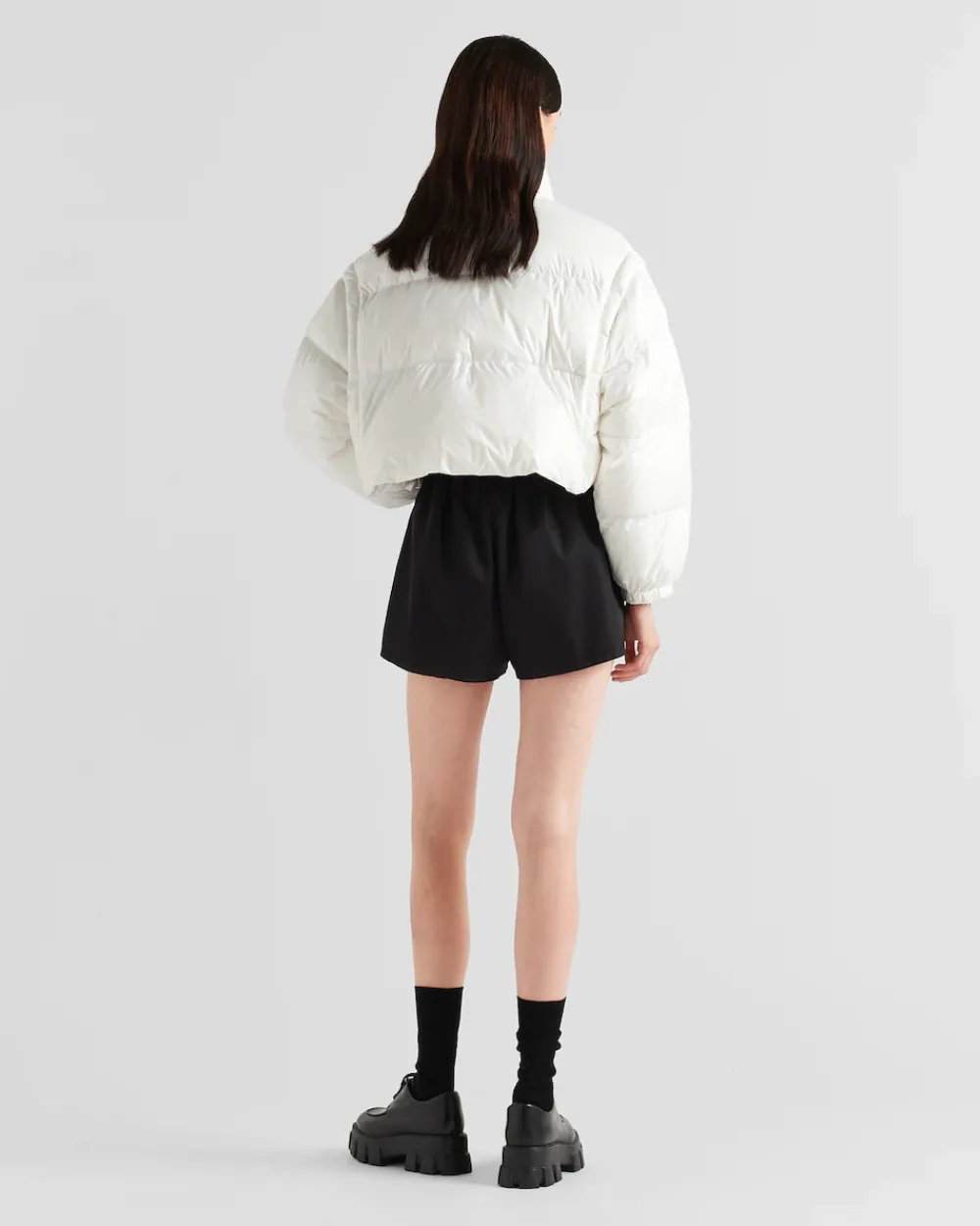 Mujer Prada ROPA DE ABRIGO^Chaqueta De Plumón Corta Convertible De Re-nylon