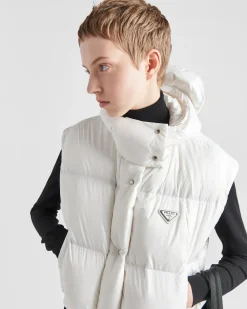 Mujer Prada ROPA DE ABRIGO^Chaqueta De Plumón Corta Convertible De Re-nylon