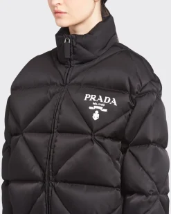 Mujer Prada ROPA DE ABRIGO^Chaqueta De Plumón Corta De Gabardina De Re-nylon