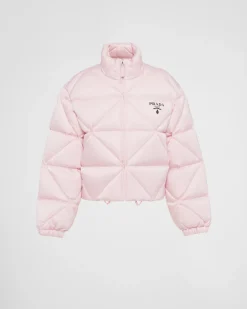 Mujer Prada ROPA DE ABRIGO^Chaqueta De Plumón Corta De Gabardina De Re-nylon