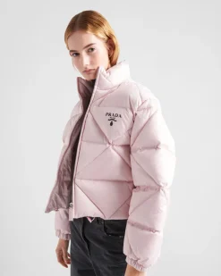 Mujer Prada ROPA DE ABRIGO^Chaqueta De Plumón Corta De Gabardina De Re-nylon