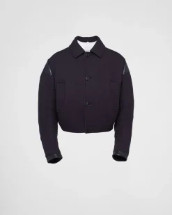 Hombre Prada ROPA DE ABRIGO^Chaqueta De Plumón Corta De Mezcla De Lana