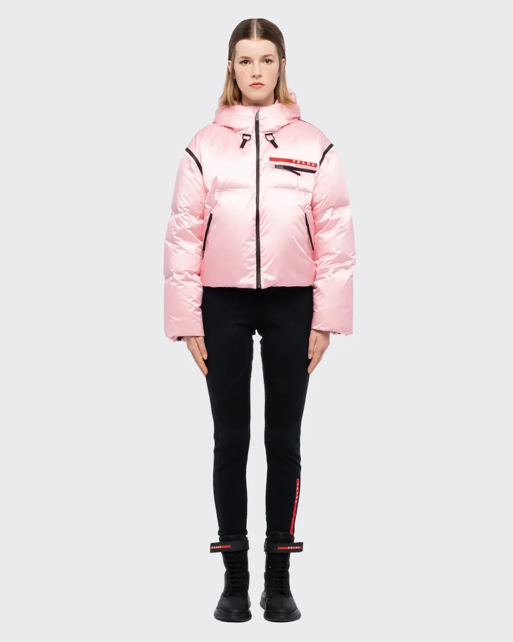 Mujer Prada ROPA^Chaqueta De Plumón Corta De Re-nylon Técnico