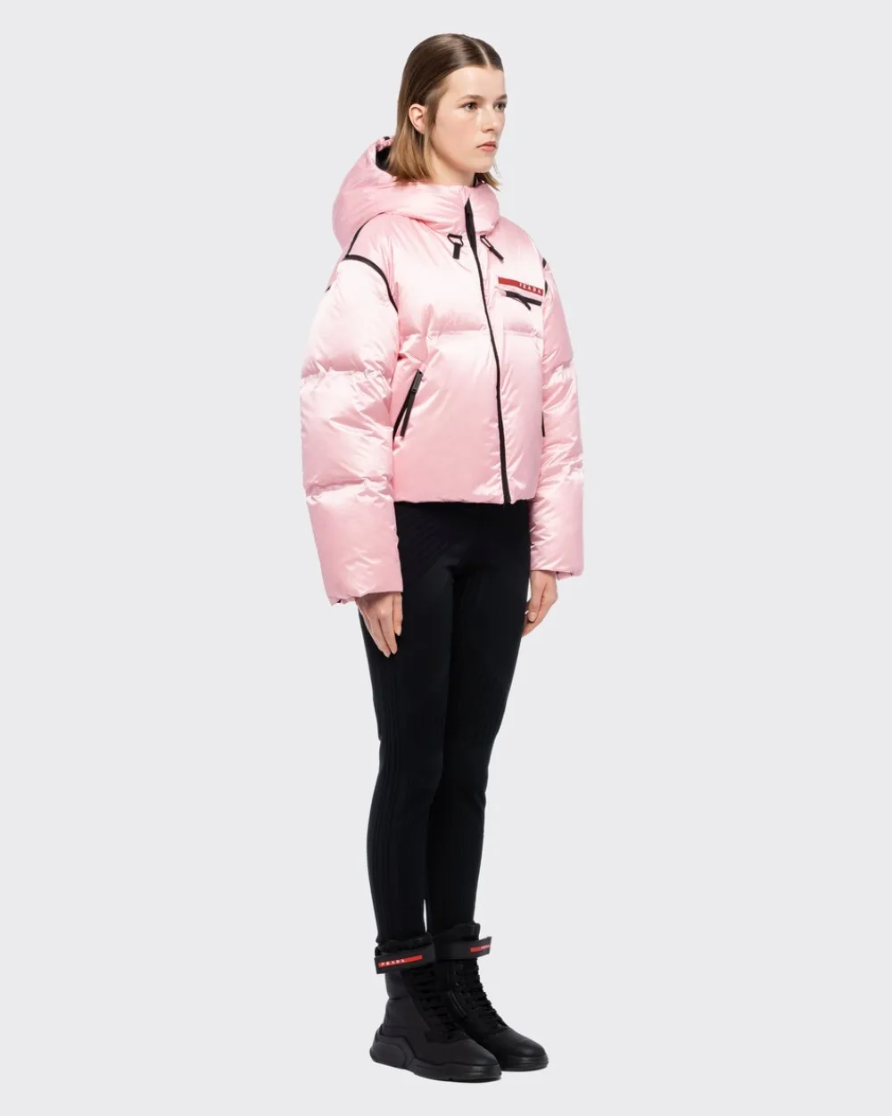 Mujer Prada ROPA^Chaqueta De Plumón Corta De Re-nylon Técnico