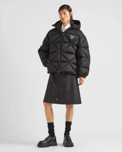 Mujer Prada ROPA DE ABRIGO^Chaqueta De Plumón Holgada De Gabardina De Re-nylon