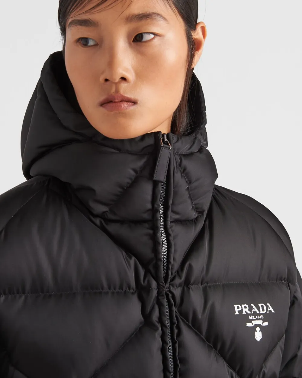Mujer Prada ROPA DE ABRIGO^Chaqueta De Plumón Holgada De Gabardina De Re-nylon