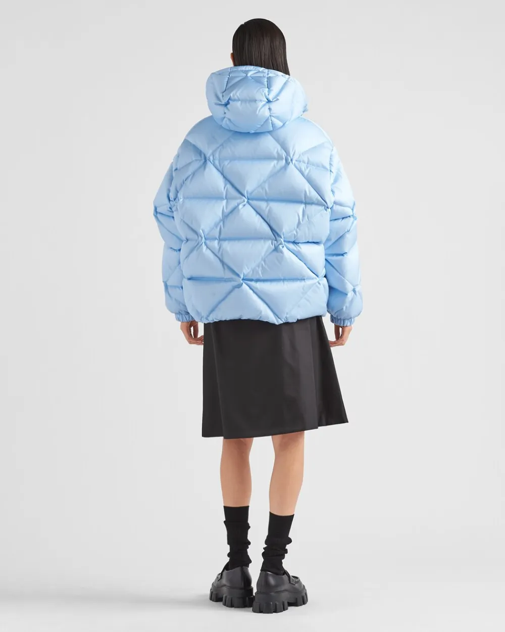 Mujer Prada ROPA DE ABRIGO^Chaqueta De Plumón Holgada De Gabardina De Re-nylon