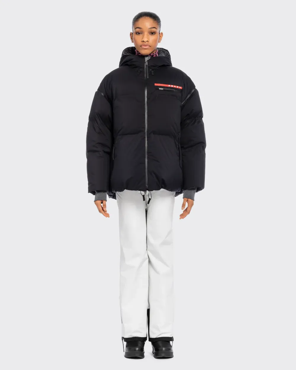 Mujer Prada ROPA^Chaqueta De Plumón Y Capucha De Re-nylon Ligero