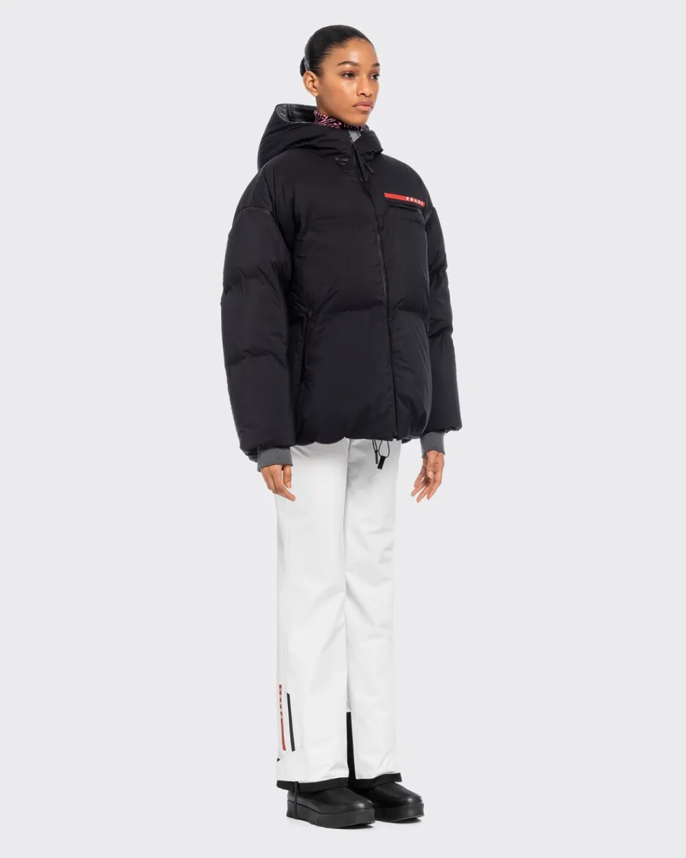 Mujer Prada ROPA^Chaqueta De Plumón Y Capucha De Re-nylon Ligero