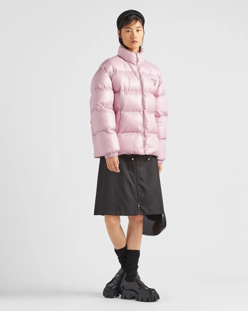 Mujer Prada ROPA DE ABRIGO^Chaqueta De Plumón Y Re-nylon Con Capucha