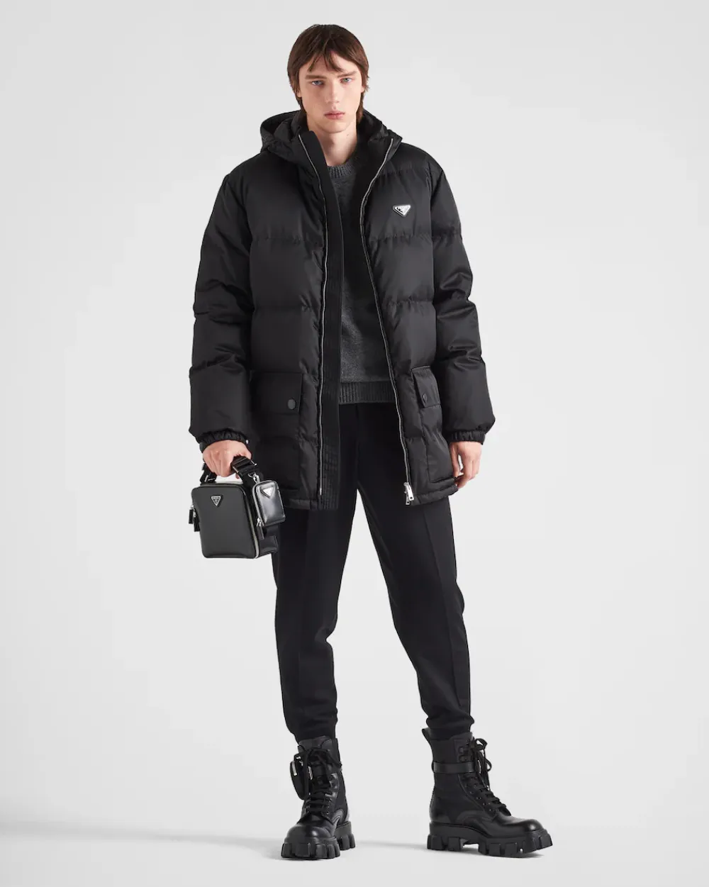 Hombre Prada ROPA DE ABRIGO^Chaqueta De Plumón Y Re-nylon Larga