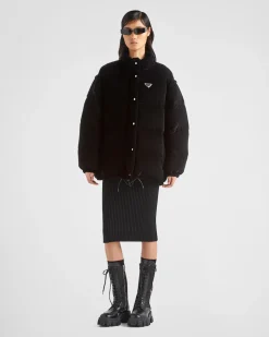 Mujer Prada ROPA DE ABRIGO^Chaqueta De Plumón Y Terciopelo Convertible
