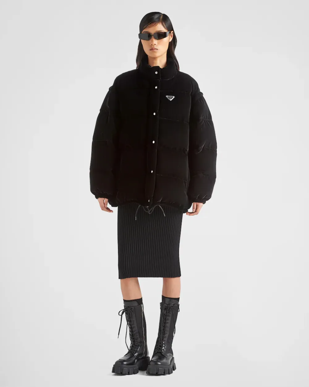 Mujer Prada ROPA DE ABRIGO^Chaqueta De Plumón Y Terciopelo Convertible