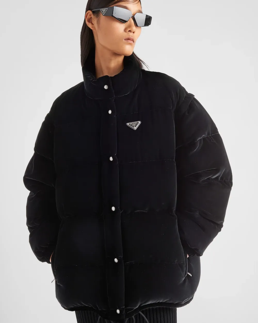Mujer Prada ROPA DE ABRIGO^Chaqueta De Plumón Y Terciopelo Convertible