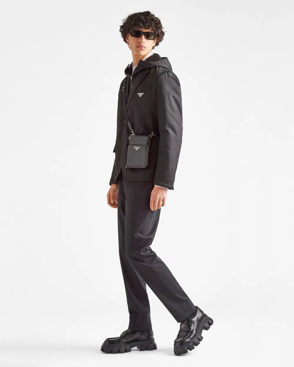 Hombre Prada CHAQUETAS Y ABRIGOS^Chaqueta De Re-nylon Con Cruzado Simple