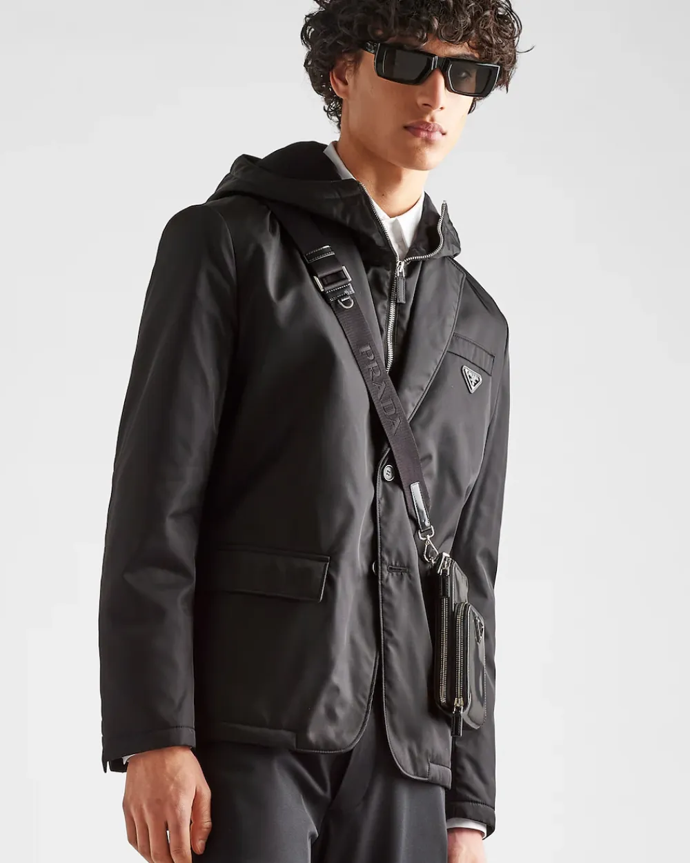 Hombre Prada CHAQUETAS Y ABRIGOS^Chaqueta De Re-nylon Con Cruzado Simple