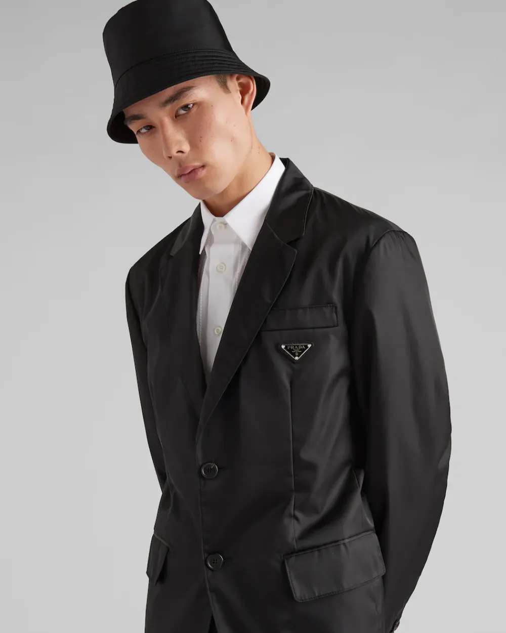 Prada COLECCIÓN MASCULINA^Chaqueta De Re-nylon Con Cruzado Simple