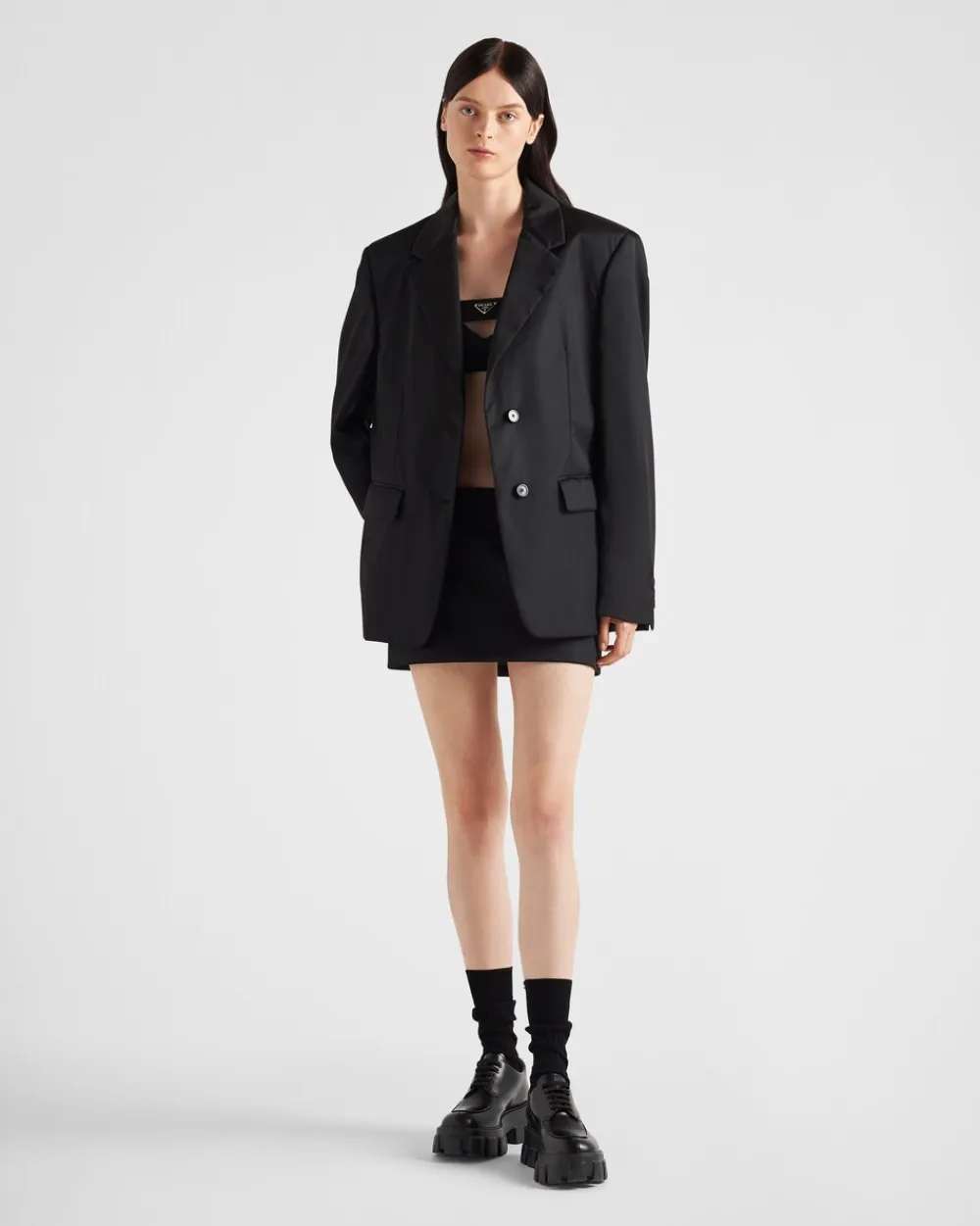 Mujer Prada COLECCIÓN FEMENINA|CHAQUETAS Y ABRIGOS^Chaqueta De Re-nylon De Botonadura Simple