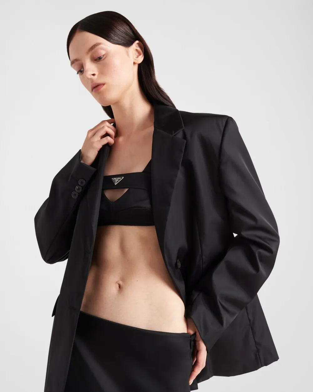 Mujer Prada COLECCIÓN FEMENINA|CHAQUETAS Y ABRIGOS^Chaqueta De Re-nylon De Botonadura Simple