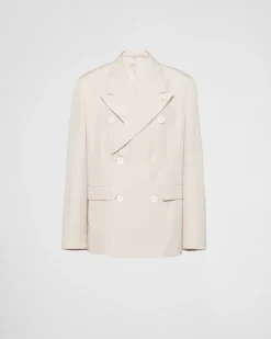 Hombre Prada CHAQUETAS Y ABRIGOS^Chaqueta De Seda De Botonadura Doble
