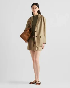 Mujer Prada CHAQUETAS Y ABRIGOS^Chaqueta De Seda De Botonadura Simple
