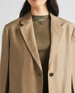 Mujer Prada CHAQUETAS Y ABRIGOS^Chaqueta De Seda De Botonadura Simple